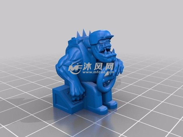  坐着的怪兽斜视图