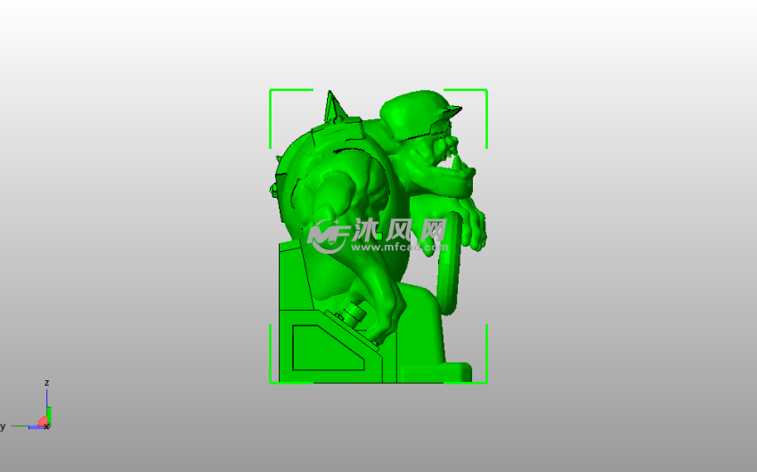  坐着的怪兽侧视图