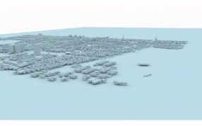 城市沙盘模型斜视图