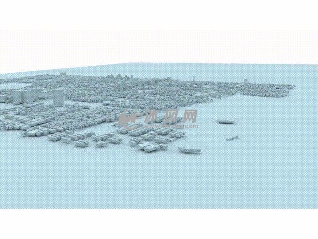 城市沙盘模型斜视图