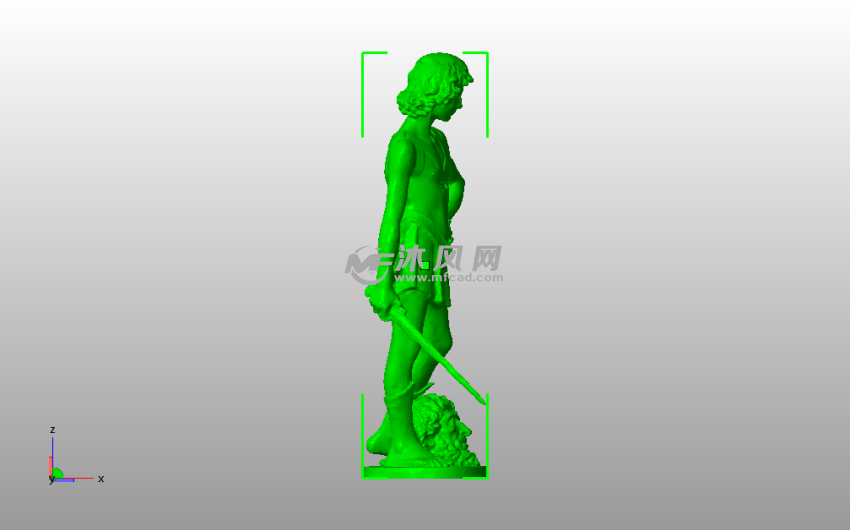 大卫与歌利亚的头侧视图