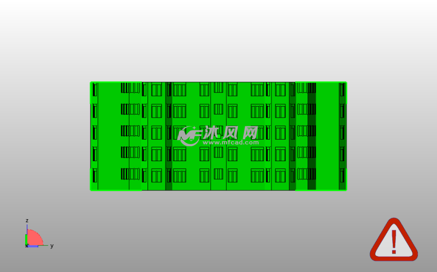  碉堡楼模型底主视图