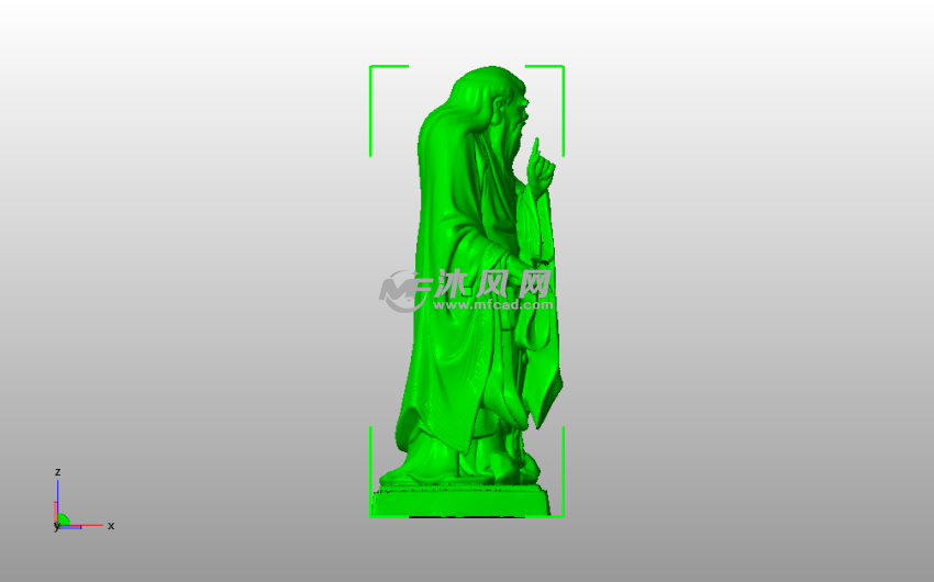  老子3D模型侧视图
