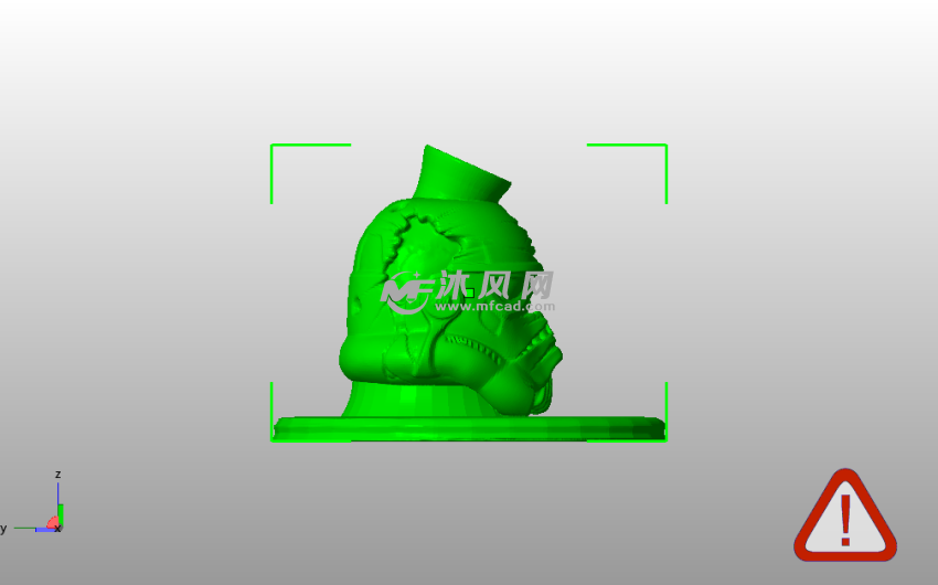 死骑兵笔筒侧视图