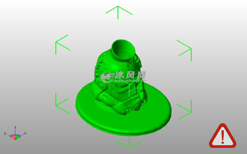 死骑兵笔筒斜视图
