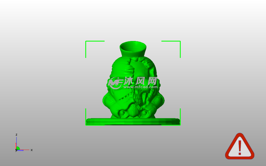 死骑兵笔筒主视图