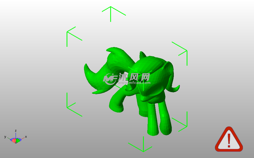 独角兽模型斜视图