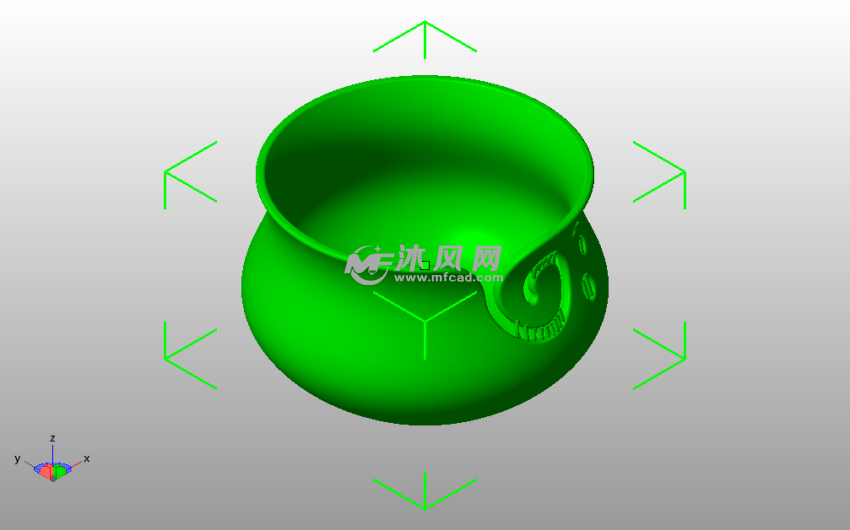 纱线碗模型斜视图