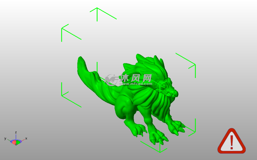 狮子怪兽模型斜视图