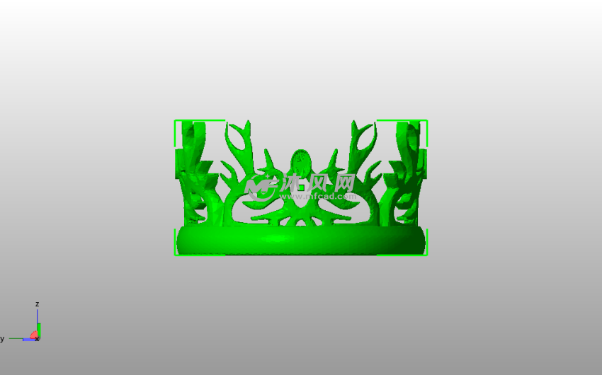 公主头饰模型主视图