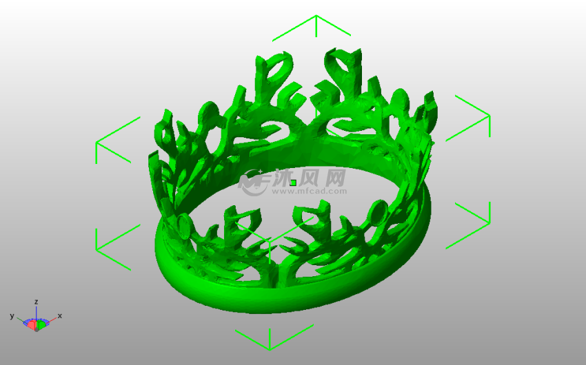 公主头饰模型斜视图