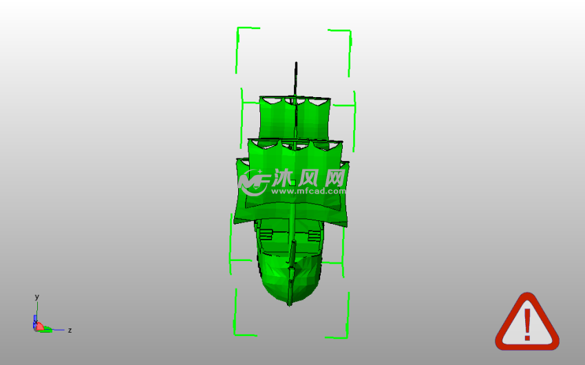 古代帆船模型主视图