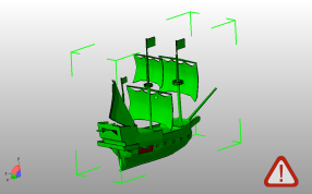 古代帆船模型斜视图