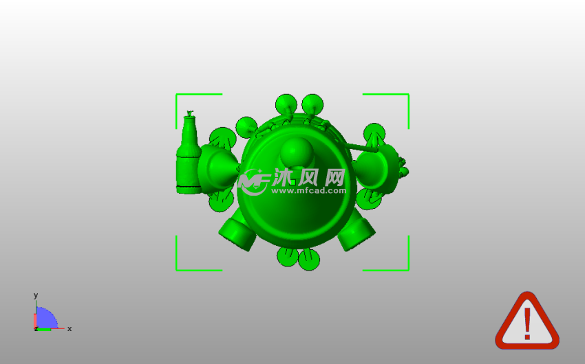 喝醉的圣诞老人俯视图