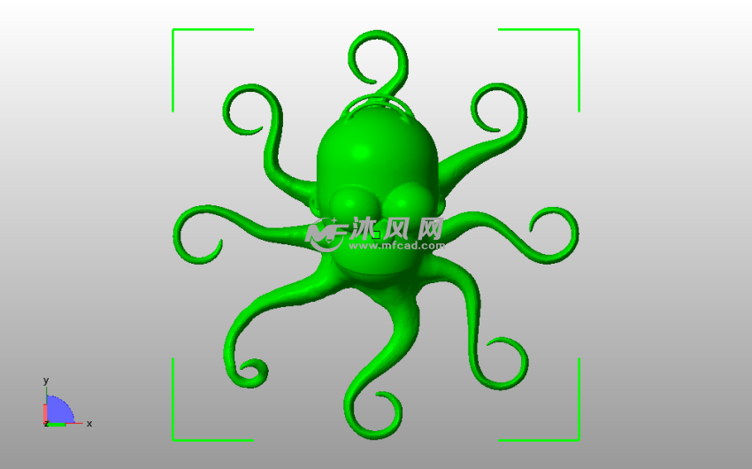 可爱的章鱼俯视图