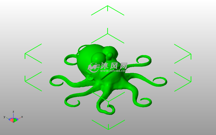 可爱的章鱼斜视图