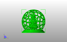 镂空球中树主视图