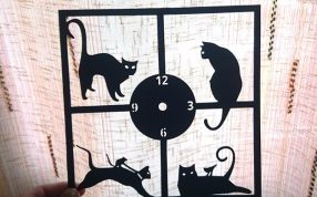  猫石英钟外壳实物图