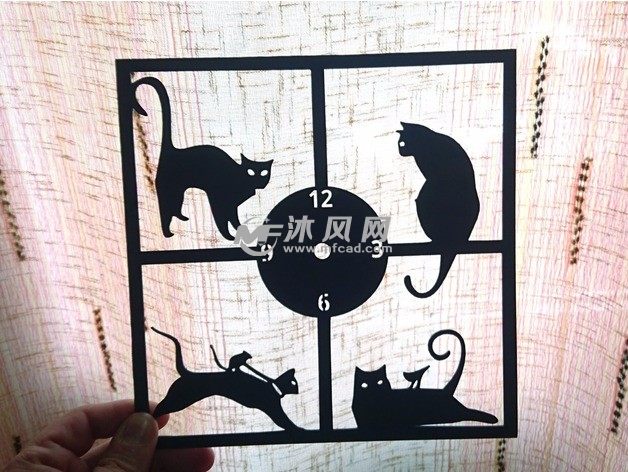  猫石英钟外壳实物图