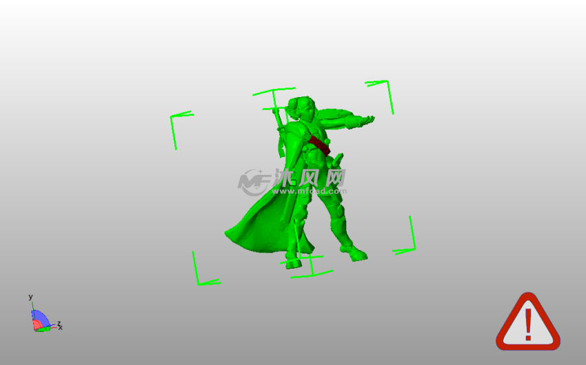 女战士模型斜视图