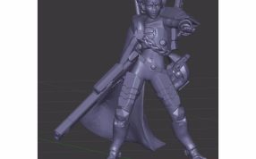 女战士模型效果图