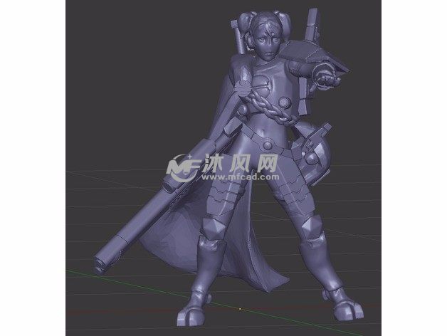 女战士模型效果图