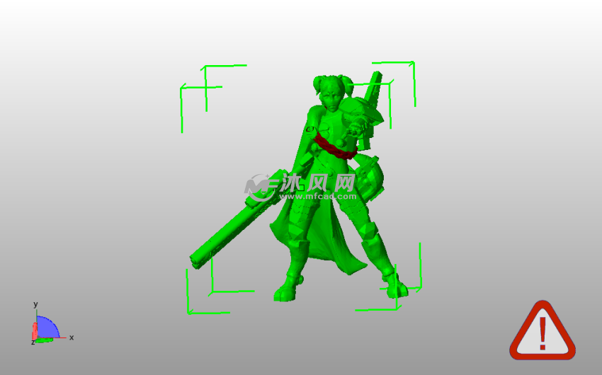 女战士模型主视图