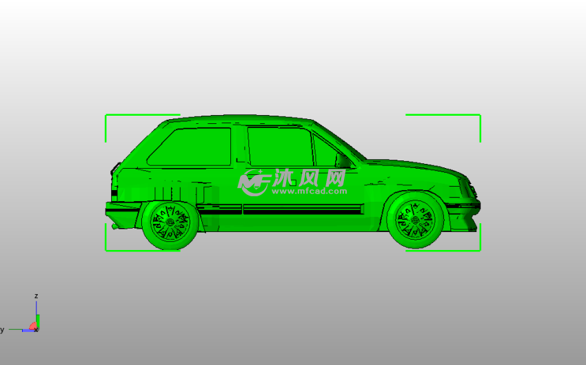 欧宝科萨模型侧视图