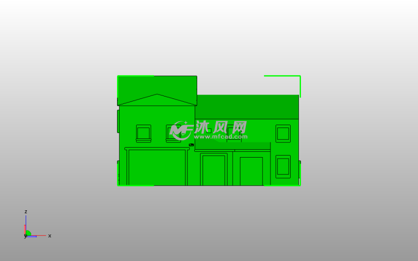 小砖房模型主视图