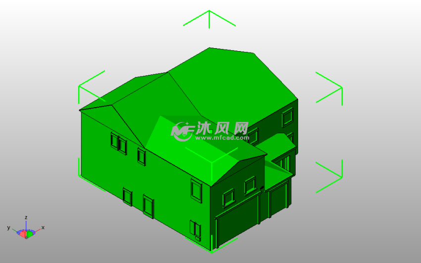 小砖房模型斜视图