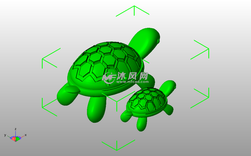 幸运长寿龟斜视图