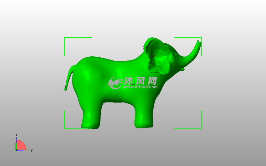 小象3D模型侧视图