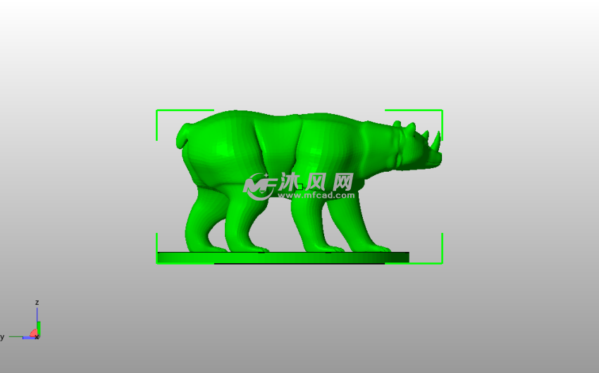 犀牛熊模型侧视图