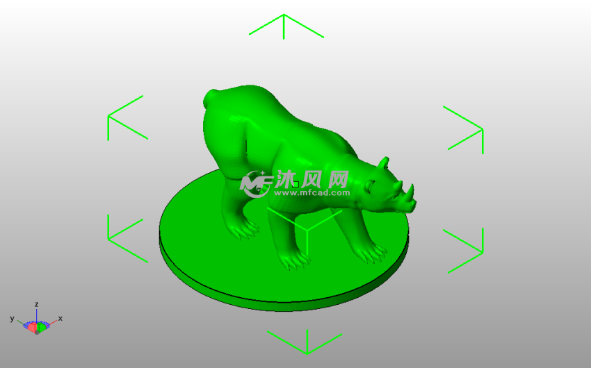 犀牛熊模型斜视图