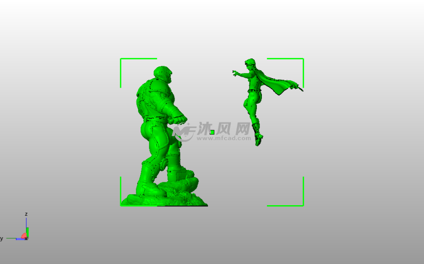 英雄3D模型侧视图