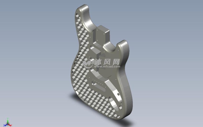 电吉他的琴身部分轴测图