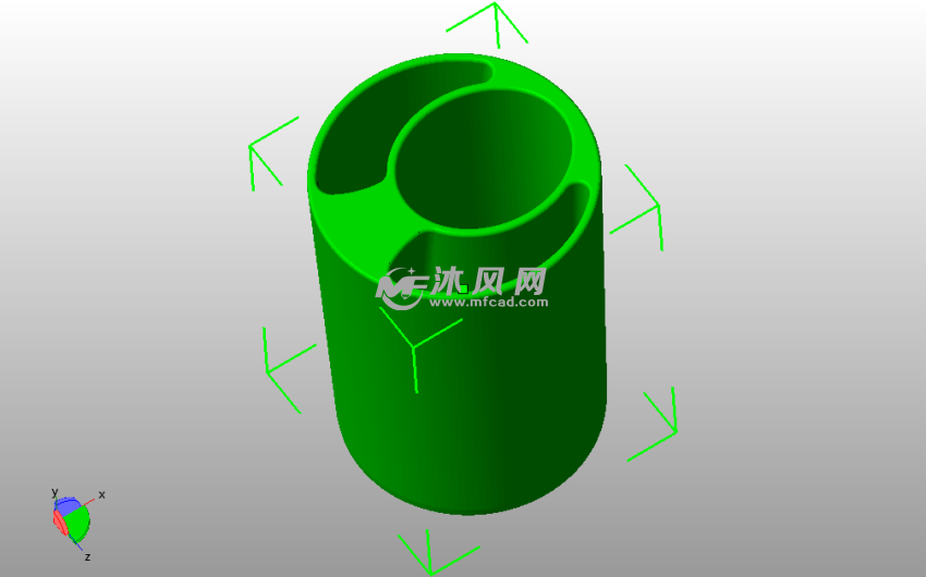 牙膏牙刷分离牙桶斜视图