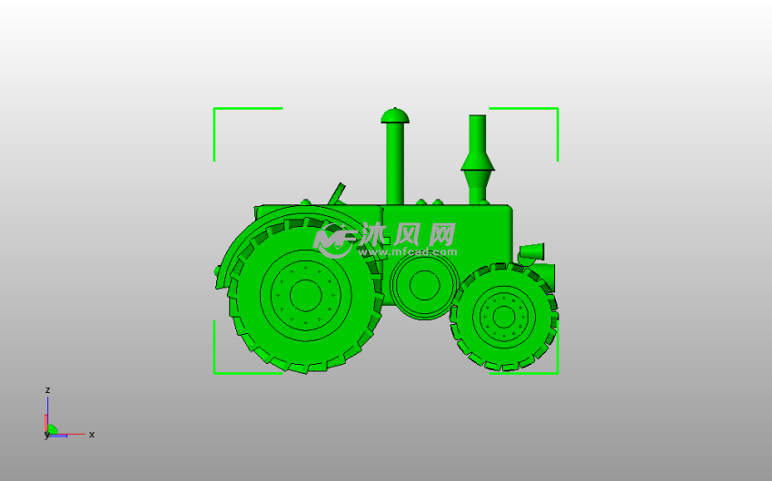 老式拖拉机侧视图