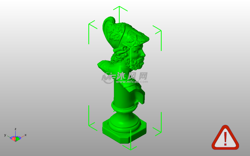 特洛伊战士半身像斜视图