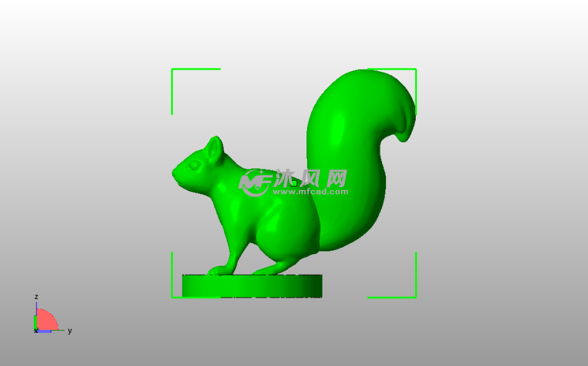 小松鼠模型侧视图