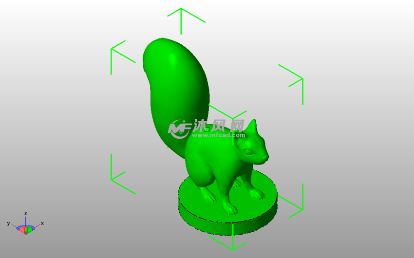小松鼠模型斜视图