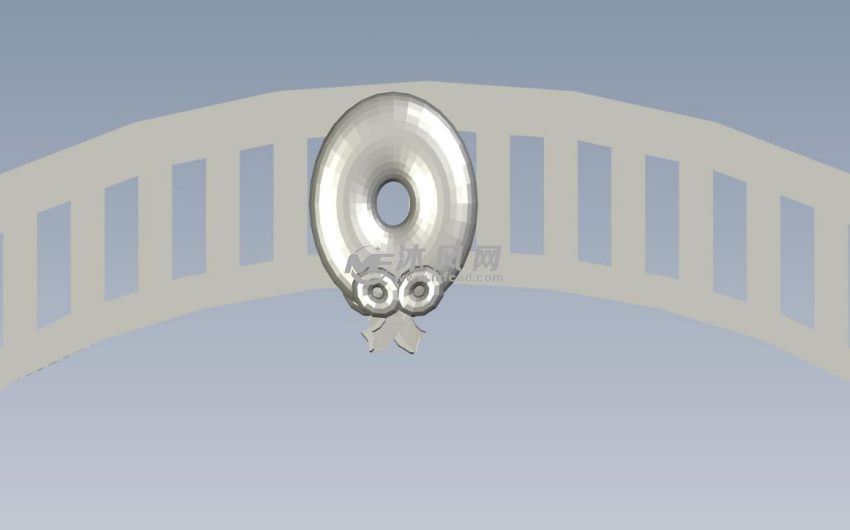 带装饰的小桥正视图