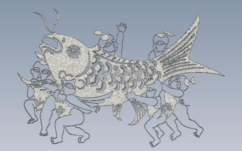 年年有鱼正视图