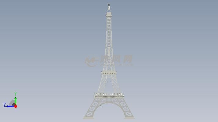 埃菲尔铁塔侧视图