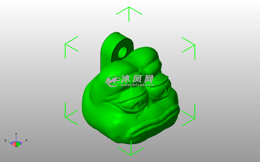 悲伤青蛙钥匙链斜视图