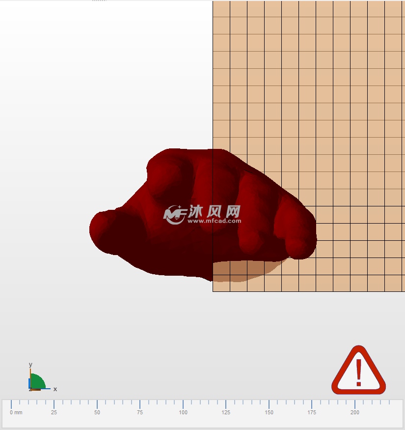 手的假肢模型顶视图