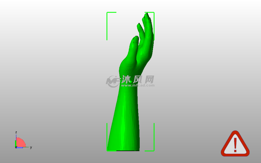 手掌装饰花瓶侧视图