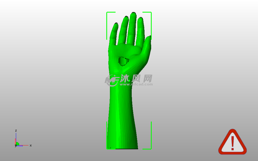 手掌装饰花瓶主视图