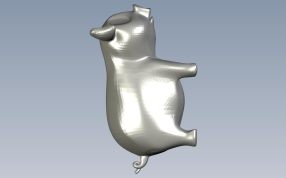 黄金小猪侧视图