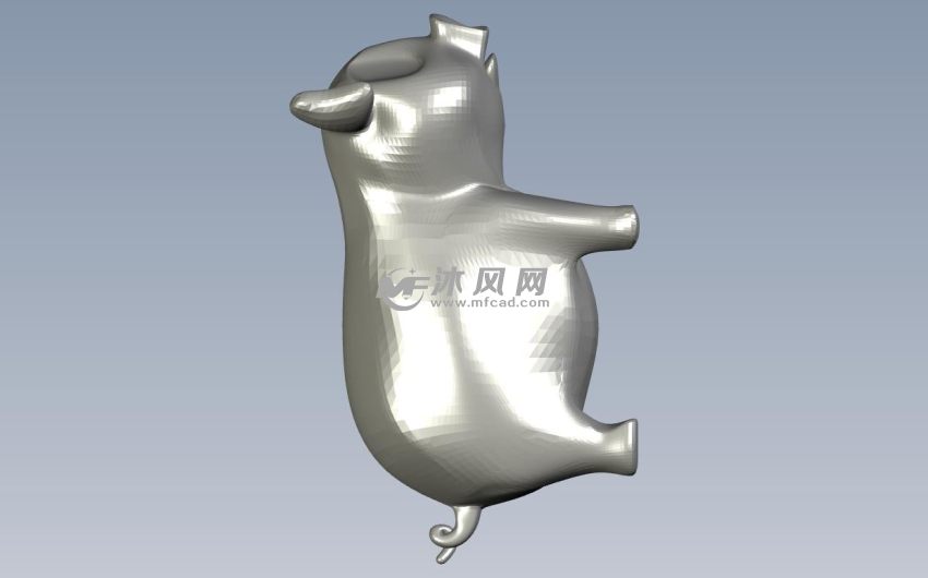 黄金小猪侧视图